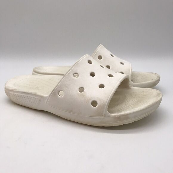 Iconic Crocs Comfort White Sandals Classic Slide Unisex M6 W8 Waterproof Shower - Picture 3 of 11